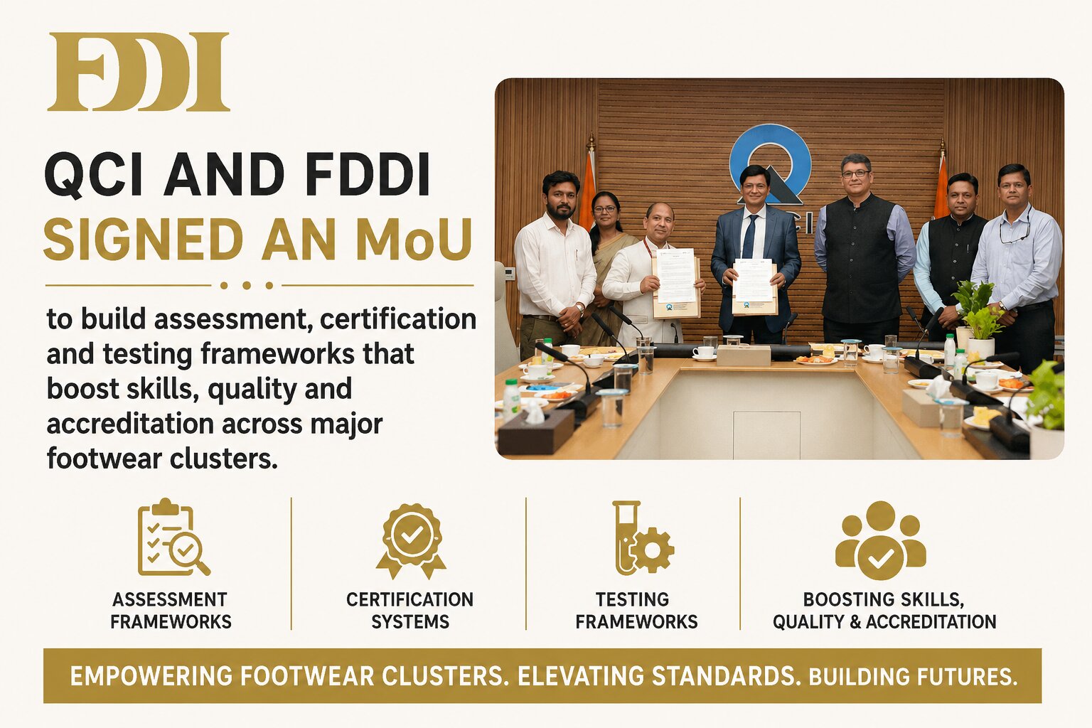QCI and FDDI Sign MoU to Strengthen Quality and Skilling Ecosystem in Leather and Footwear Sector
