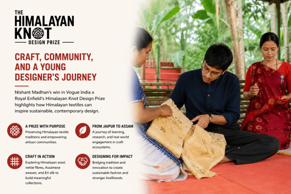 Nishant Madhan’s win in Vogue India x Royal Enfield’s Himalayan Knot Design Prize highlights how Himalayan textiles can inspire sustainable, contemporary design.