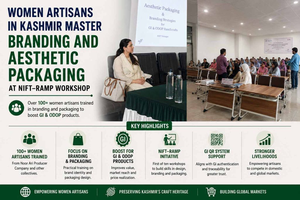 Women Artisans in Kashmir Master Branding and Aesthetic Packaging at NIFT–RAMP Workshop